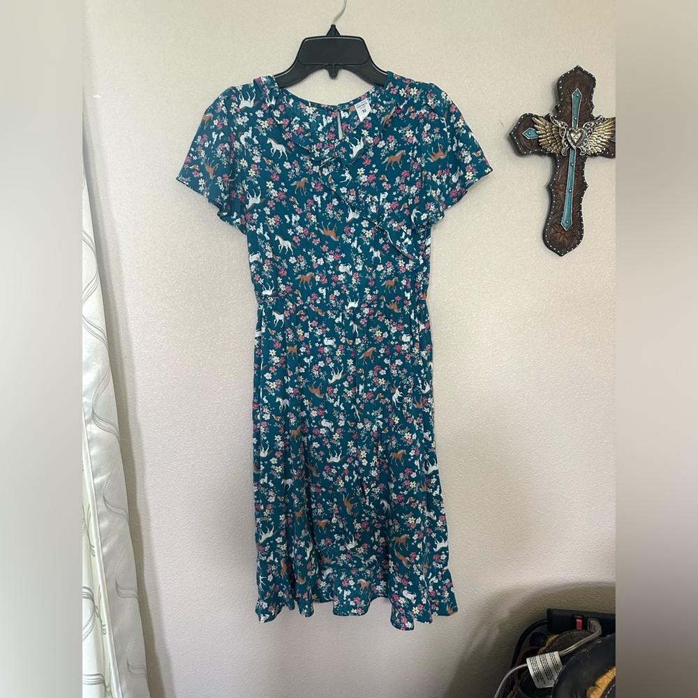 Carter’s horse & floral theme cotton maxi dress size 10